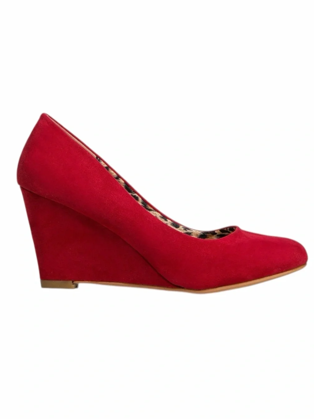 J. Adams Molli Red Suede Wedge Heels // Pinup Retro Office Siren Pump Size 7 NWT